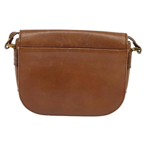 Burberrys Shoulder Bag Leather Brown Gold Auth - Picture 3 of 16